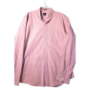 J. Crew Flex Pink Button-Up Shirt XL Long Sleeve Madagascar